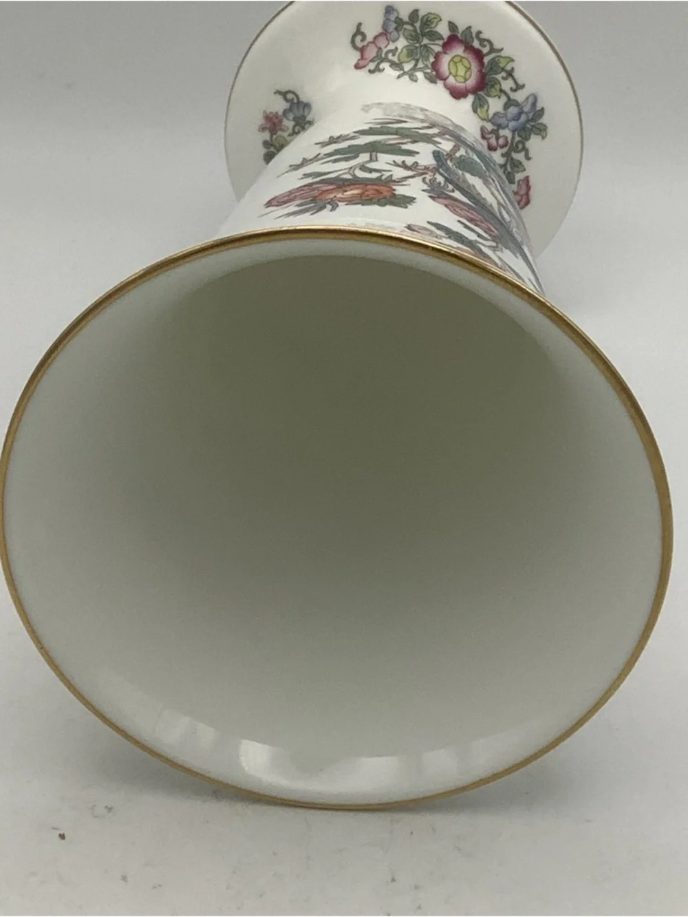 Wedgwood England Kutani Crane English Bone China Trumpet Vase